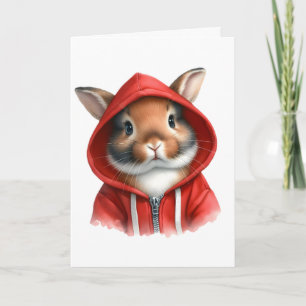 Carte Artwork d'aquarelle Rabbit Brown dans un Sweat - s