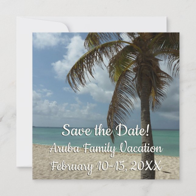 Carte Aruba Beach I Sauvez la date (Devant)