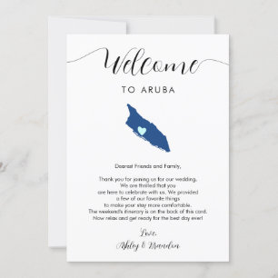 Carte Aruba Mariage Bienvenue Lettre Itinéraire Ca