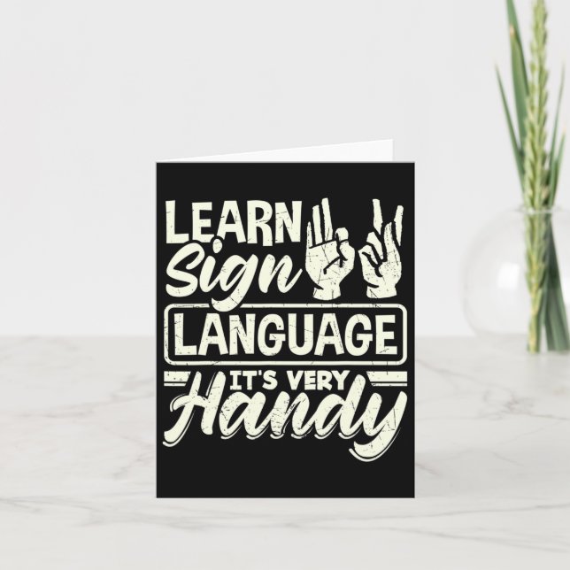 Carte Asl Alphabet Enseignant Langue Chanter Américaine  (Devant)