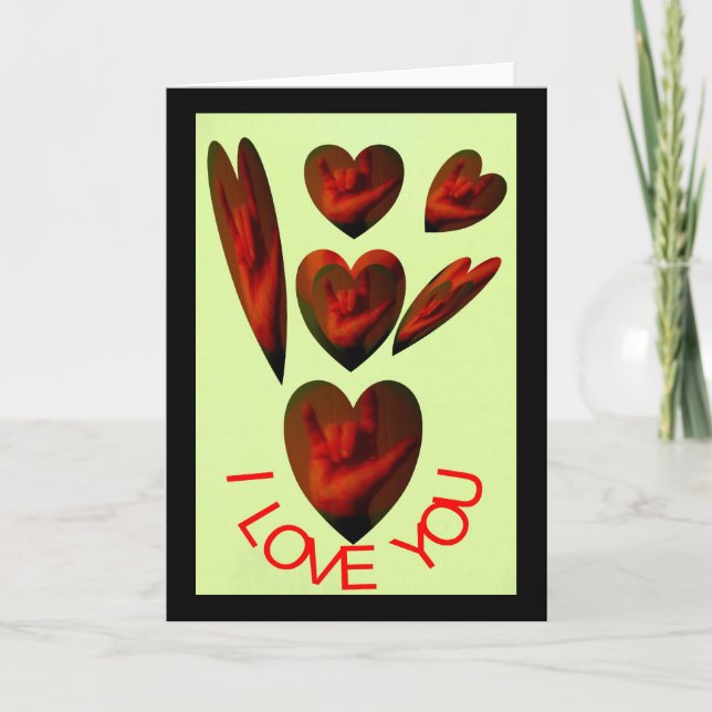 Carte ASL Hearts Parle Je T'Aime (Devant)