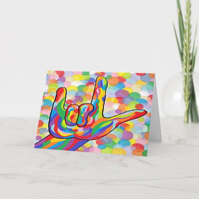 Carte ASL I Love You with Bubble Arrière - plan (Devant)