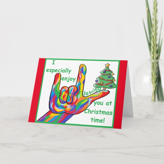Carte ASL Je suis particulièrement heureux de vous aimer (Devant)