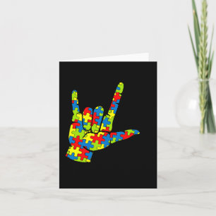 Carte ASL Love Langue des signes Autisme Cadeau Conscien