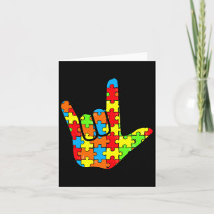 Carte Asl Love Langue des signes Autisme Cadeau Conscien