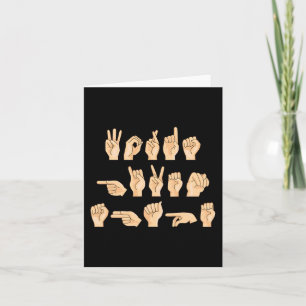 Carte ASL Mots donnés forme American Sign Language 1