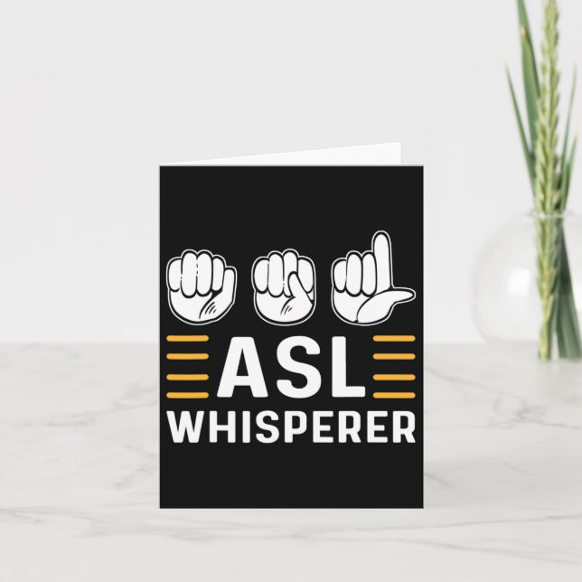 Carte Asl Whisperer. Langue Des Signes Mains De Sensibil (Devant)