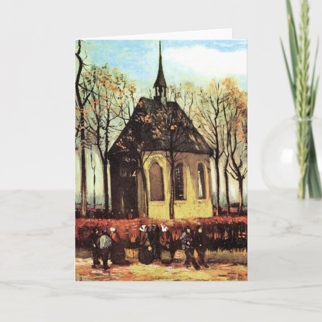 Carte Assemblée quittant l'église réformée (Devant)