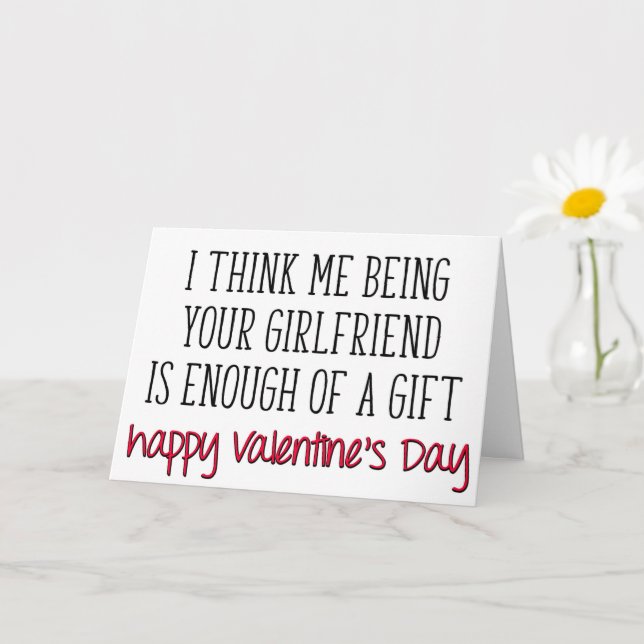 Carte Assez d'un cadeau, drôle petit ami Valentine's Day (Petite plante)