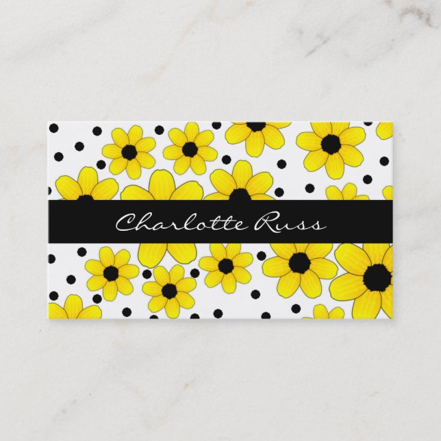 Carte assez jaune et noire de maman de fleurs (Devant)