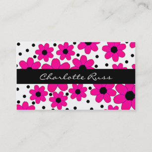 Carte assez rose et noire de maman de fleurs