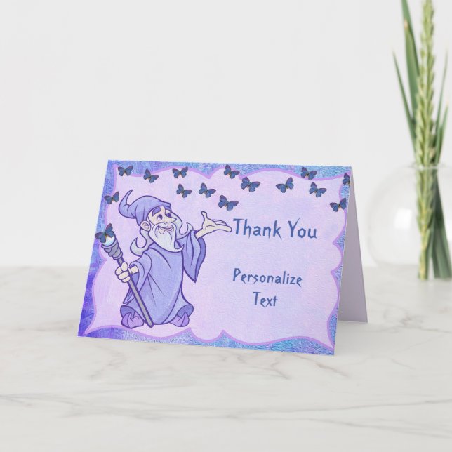 Carte Assistant magique & Merci de papillons Personnalis (Devant)