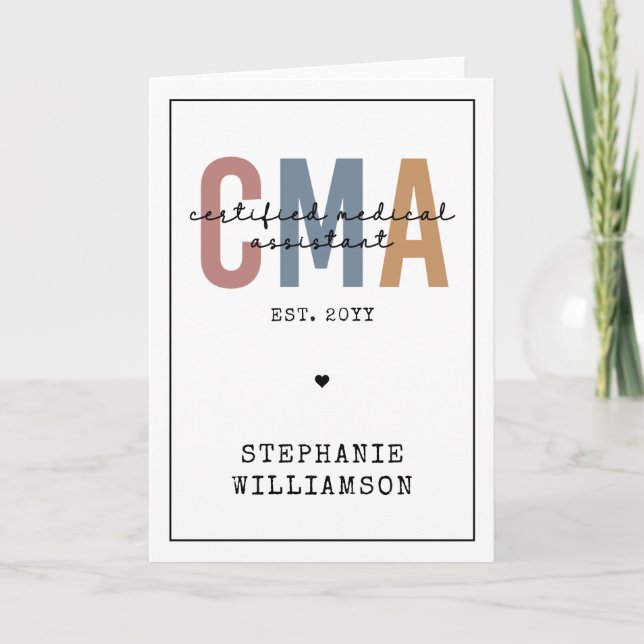 Carte Assistant Médicale certifié CMA personnalisé (Devant)