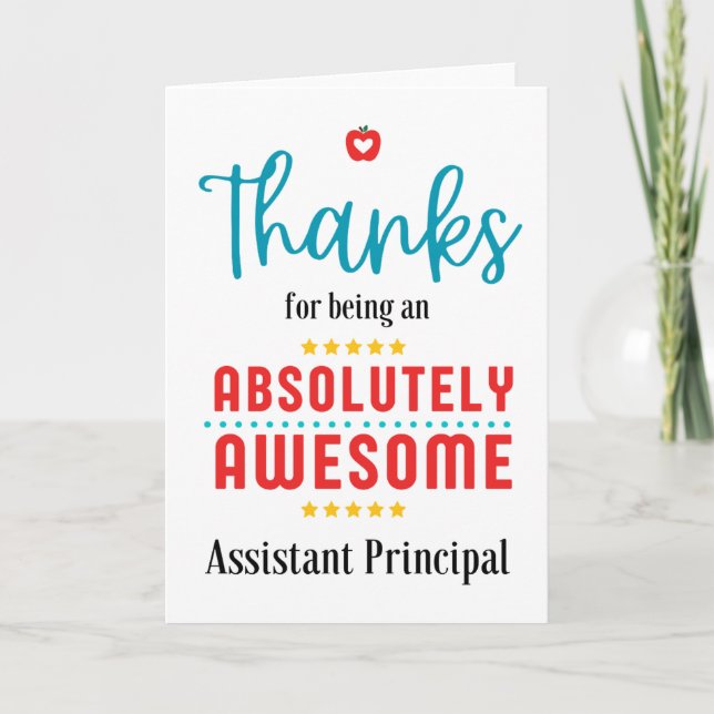 Carte Assistant Merci Principal, Merci À Votre Super (Devant)
