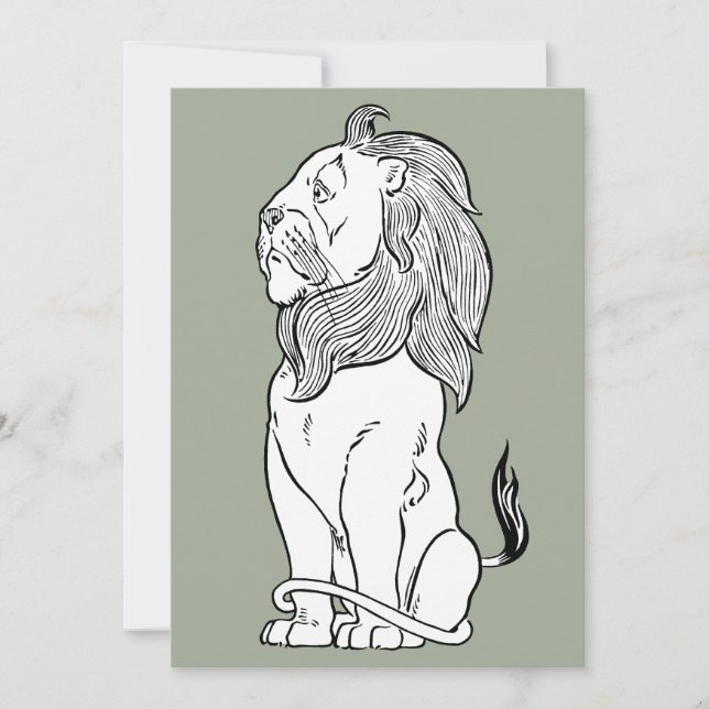 Carte Assistant vintage d'Oz, Lion courageux (Devant)