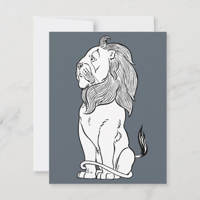 Carte Assistant vintage d'Oz, Lion courageux (Devant)
