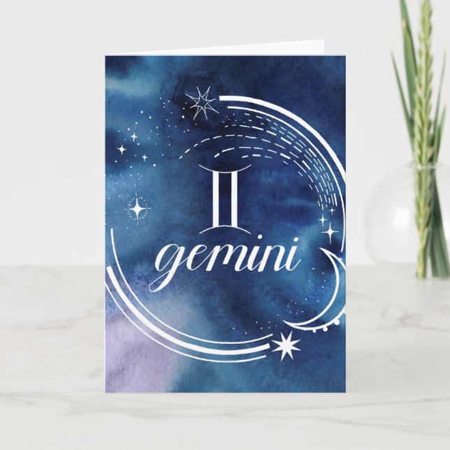 Carte Astrologie des aquarelles - Gemini (Devant)