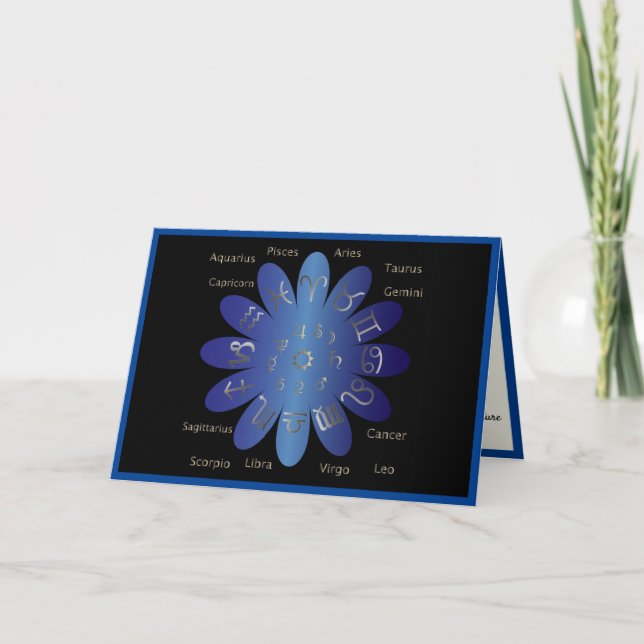 Carte Astrologie Horoscope Zodiac Signes et Symboles (Devant)