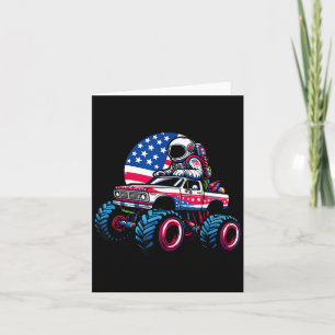 Carte Astronaute conduisant un camion monstre le 4 juill