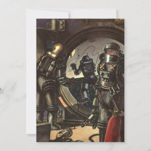 Carte Astronautes de la science-fiction vintage en sorti
