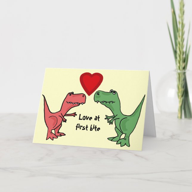 Carte AT- Amour à la première bouchée de dinosaure (Devant)