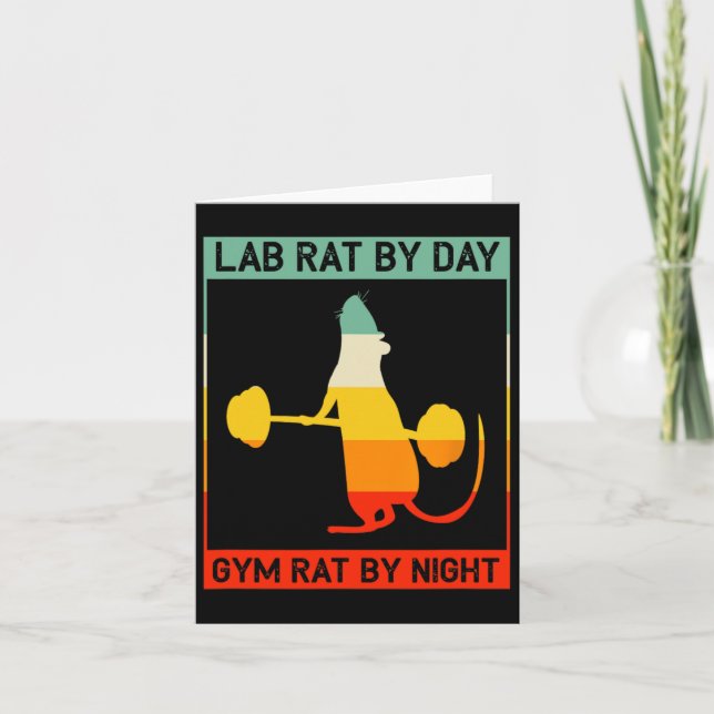 Carte Atelier De Bodybuilding Rétro Rat By Day Gym Rat B (Devant)