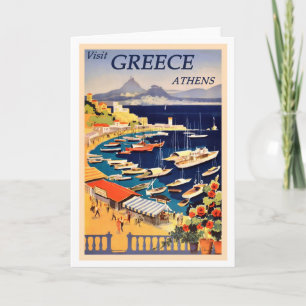 Carte Athènes, Grèce Poster Vintage voyage