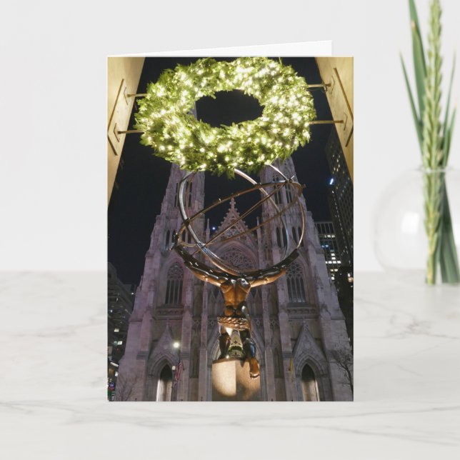Carte Atlas & cathédrale St. Patrick, Noël, NYC -  (Devant)