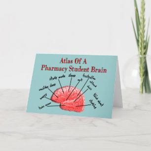 Carte Atlas d'un cerveau étudiant en pharmacie