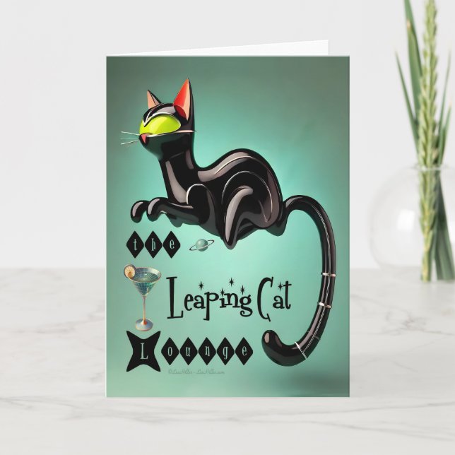 Carte Atomique Futuriste Le Leaping Cat Lounge (Devant)