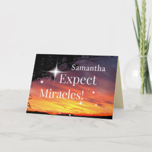 Carte Attendez-vous à Miracles Sparkle Sunset Get Well B