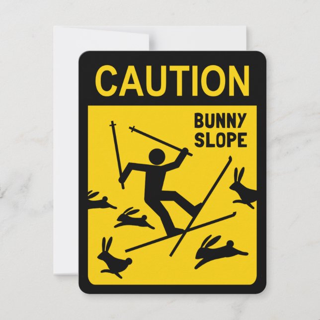 Carte ATTENTION : Pente de lapin - Funny Skier Signal d' (Devant)