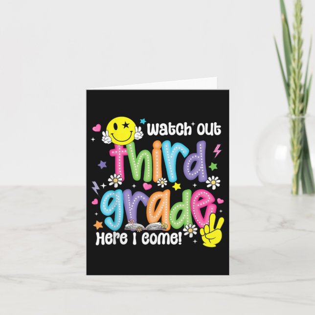 Carte Attention Troisième année Je viens 3e année Retour (Devant)