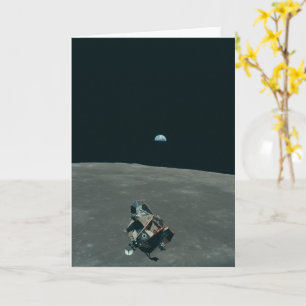 Carte Atterrisseur lunaire Apollo et Terre se levant au-