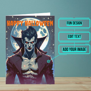 Carte Attrayant homme Vampire Halloween
