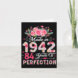 Carte (au dos) 84 décorations d'anniversaire femmes 84èm