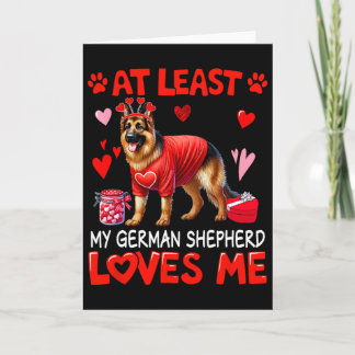 Carte Au moins mon berger allemand m'aimant pour la Sain