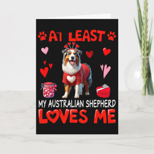 Carte Au moins mon berger australien m'aimant Valentin
