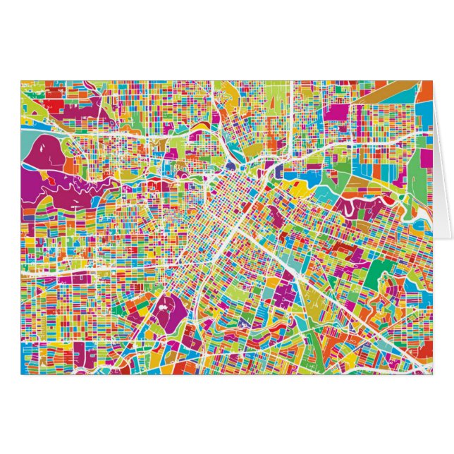 Carte au néon de Houston, le Texas | (Devant horizontal)