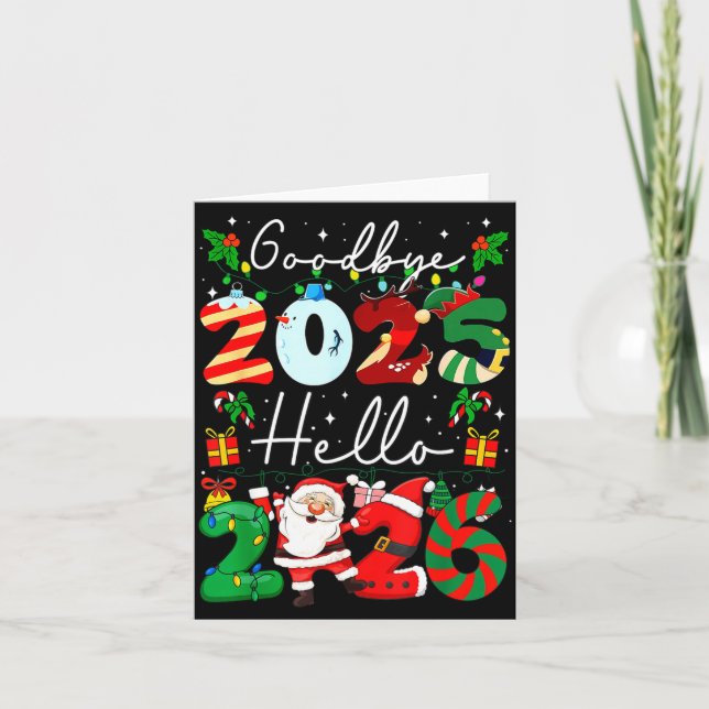 Carte Au revoir 2025 Bonjour 2026 Bonne Saint-Sylvestre  (Devant)