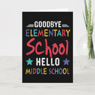 Carte Au revoir école primaire Bonjour enfants du collèg
