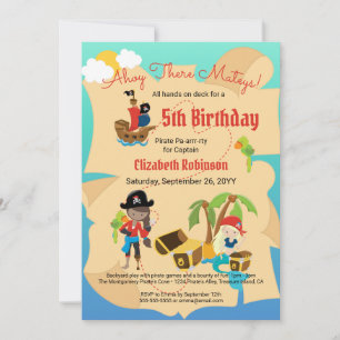 Carte au trésor amusante Fête d'anniversaire de fi