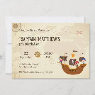 Carte au trésor vintage pour l'anniversaire du bat
