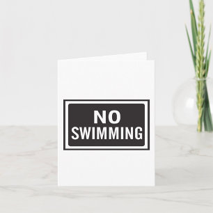 Carte Aucun signe de natation Gras Noir et Blanc Avertis