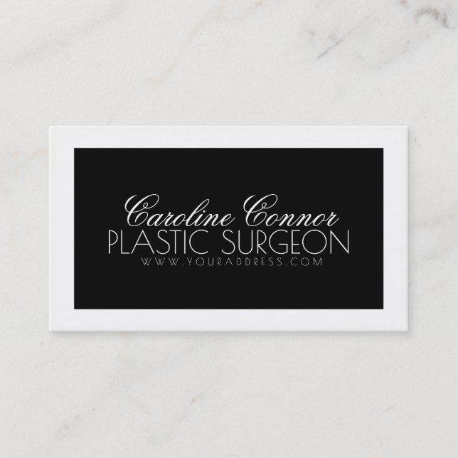 Carte audacieuse noire et blanche de chirurgie (Devant)