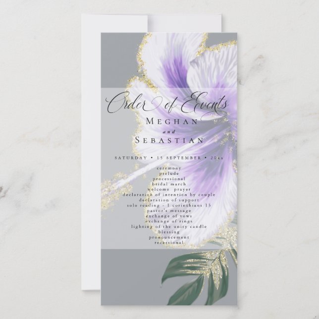 Carte Audacieux Améthyste Purple Floral (Devant)