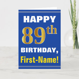 Carte Audacieux, bleu, anniversaire d'or de Faux