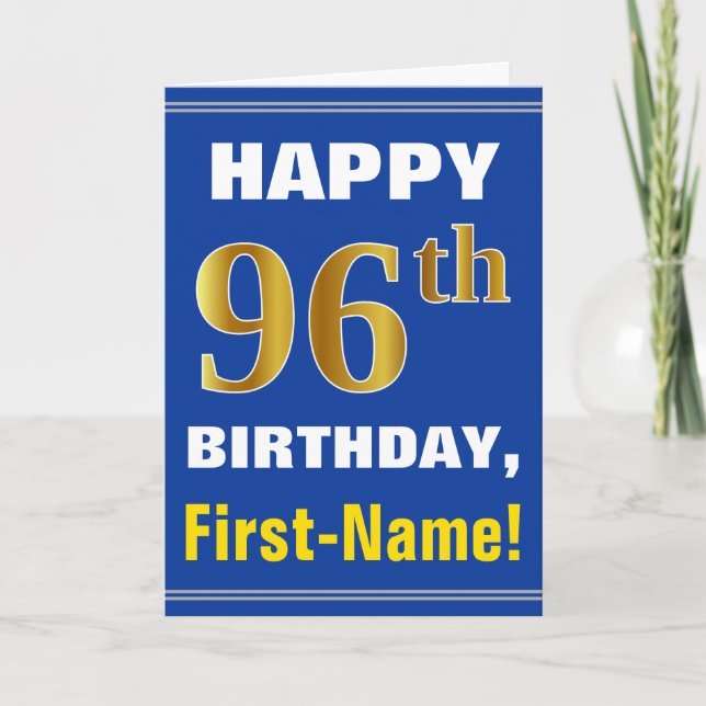 Carte Audacieux, bleu, anniversaire d'or de Faux (Devant)