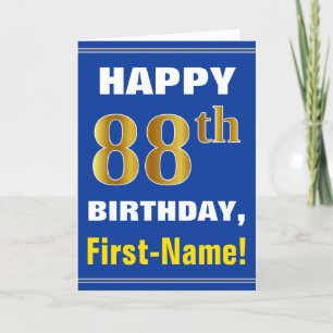 Carte Audacieux, bleu, anniversaire d'or de Faux