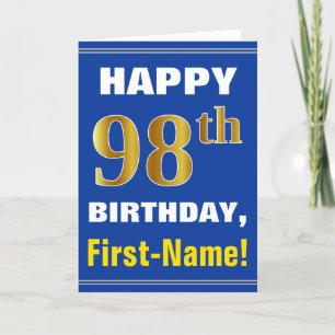 Carte Audacieux, bleu, anniversaire d'or de Faux